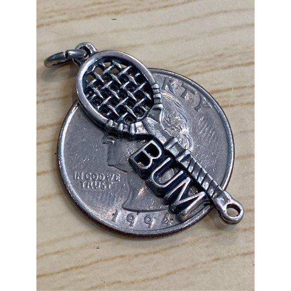 Tennis Bum Sterling Silver Jewelry Charm #sports #tennis bum #tennis game - Picture 2 of 3
